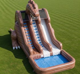 T8-5527 Dinosaur Theme Inflatable Water Slide