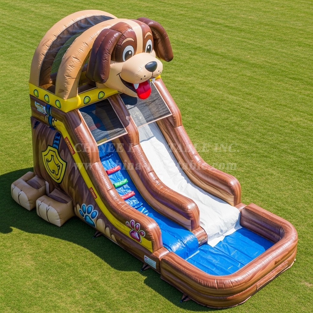 T8-5538 Dog Theme Inflatable Water Slide