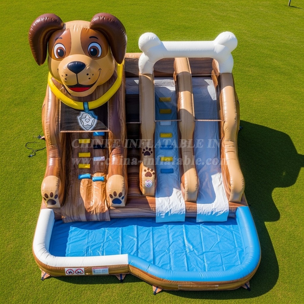 T8-5539 Dog Theme Inflatable Water Slide