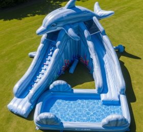 T8-5542 Dolphin Theme Inflatable Water Slide