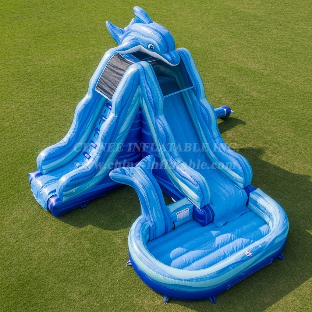 T8-5545 Dolphin Theme Inflatable Water Slide