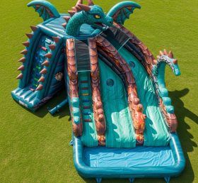 T8-5552 Dragon Theme Inflatable Water Slide