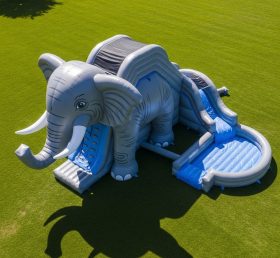 T8-5573 Elephant Theme Inflatable Water Slide