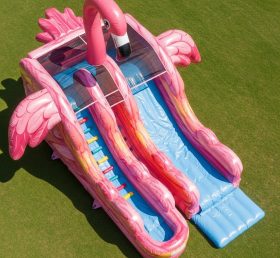 T8-5596 Flamingo Theme Inflatable Water Slide