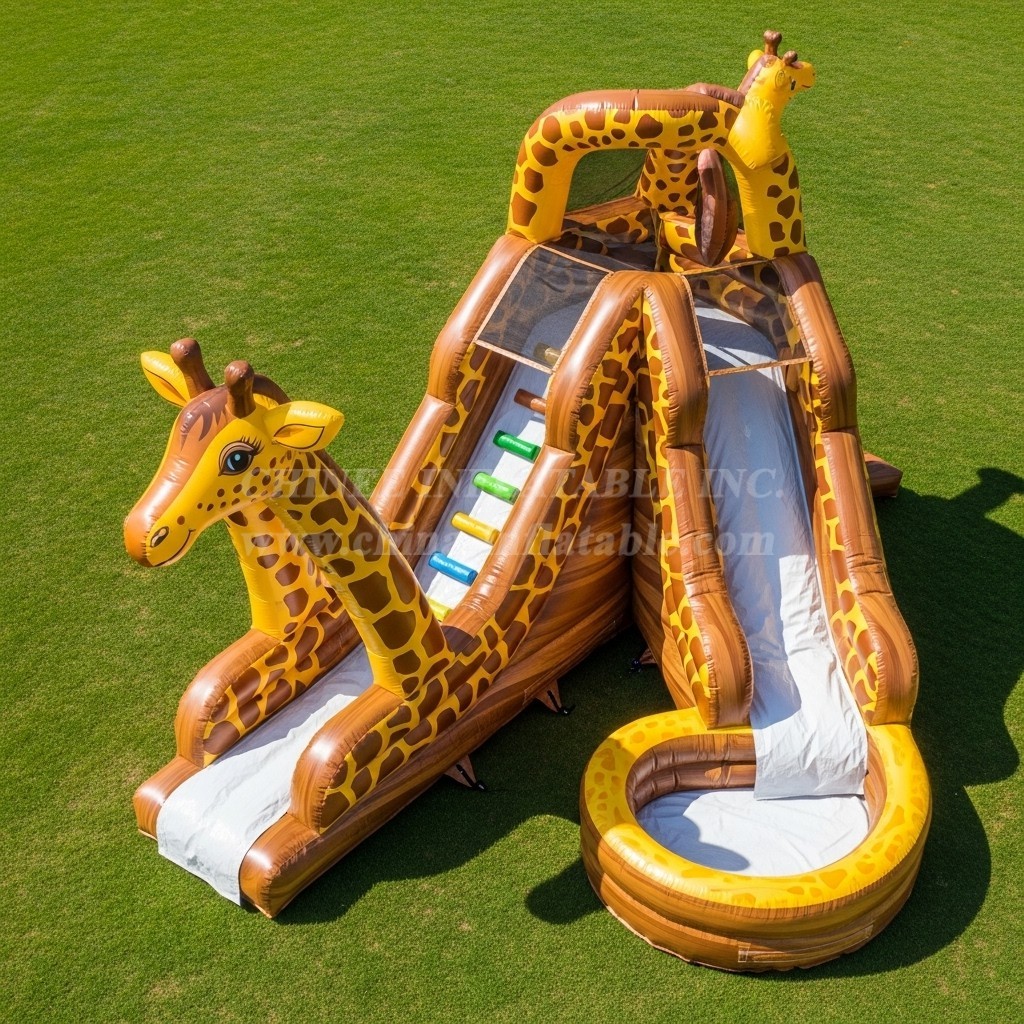 T8-5608 Giraffe Theme Inflatable Water Slide