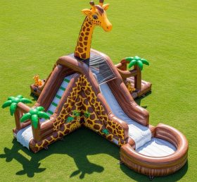 T8-5610 Giraffe Theme Inflatable Water Slide