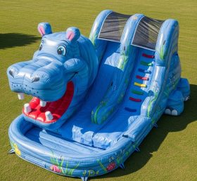 T8-5625 Hippo Theme Inflatable Water Slide