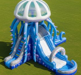 T8-5638 Jellyfish Theme Inflatable Water Slide
