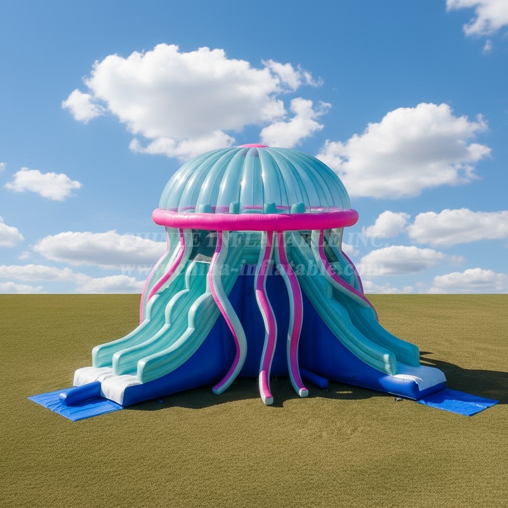 T8-5640 Jellyfish Theme Inflatable Water Slide