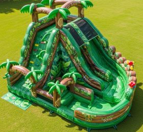 T8-5644 Jungle Theme Inflatable Water Slide