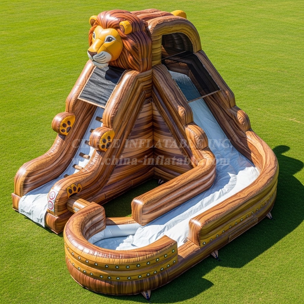 T8-5663 Lion Theme Inflatable Water Slide