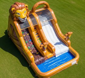 T8-5665 Lion Theme Inflatable Water Slide