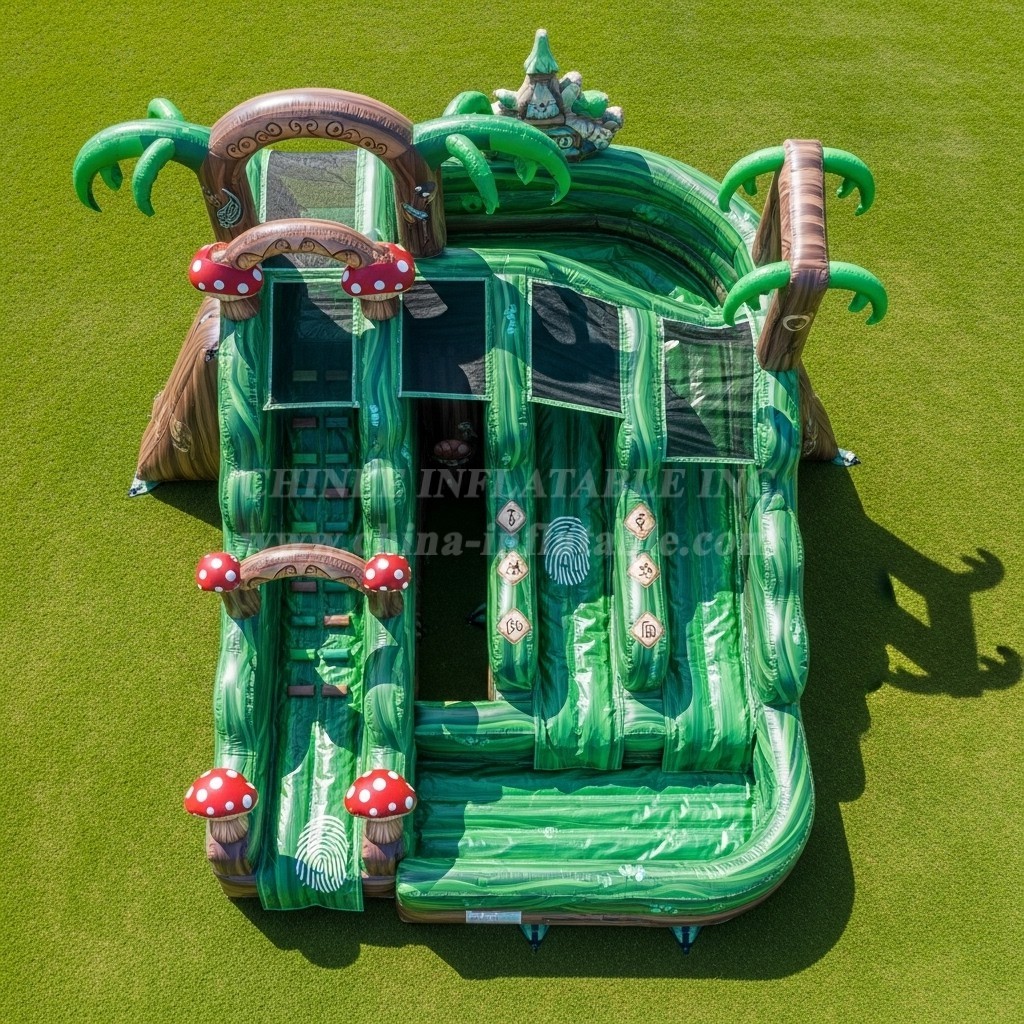 T8-5674 Magic Forest Theme Inflatable Water Slide
