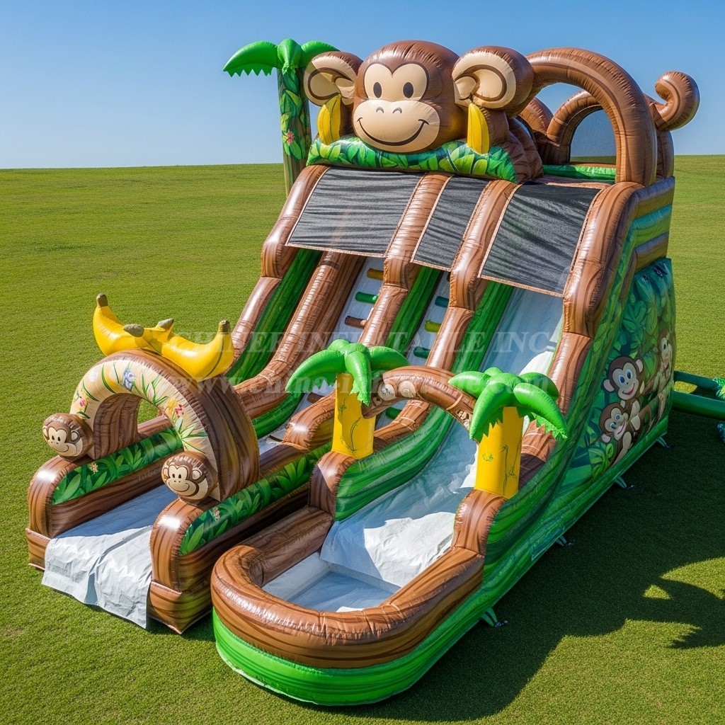 T8-5688 Monkey Theme Inflatable Water Slide