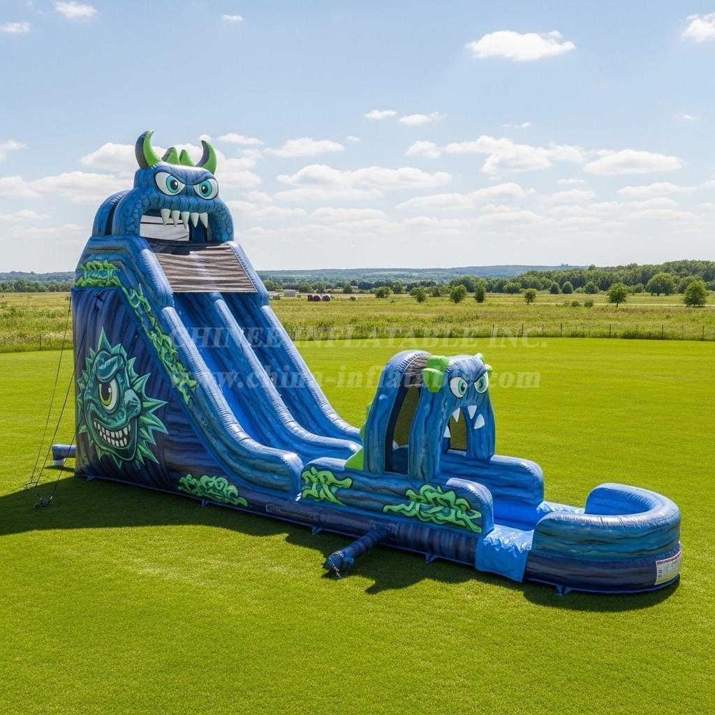T8-5693 Monster Theme Inflatable Water Slide