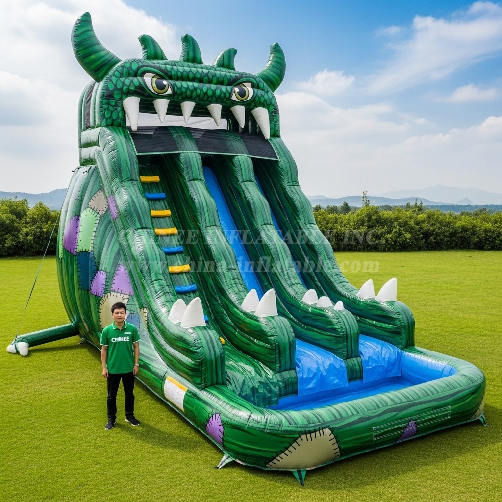 T8-5695 Monster Theme Inflatable Water Slide