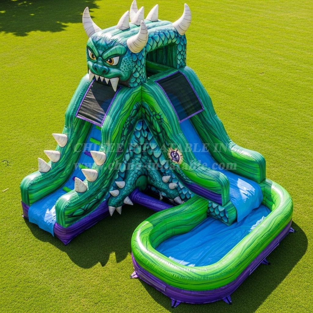 T8-5697 Monster Theme Inflatable Water Slide