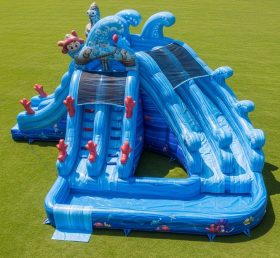 T8-5704 Ocean Theme Inflatable Water Slide