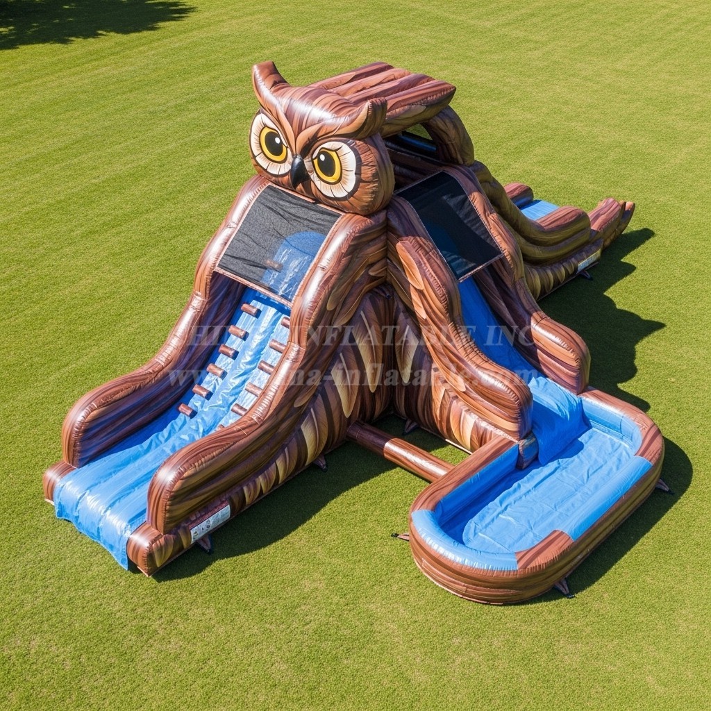 T8-5718 Owl Theme Inflatable Water Slide