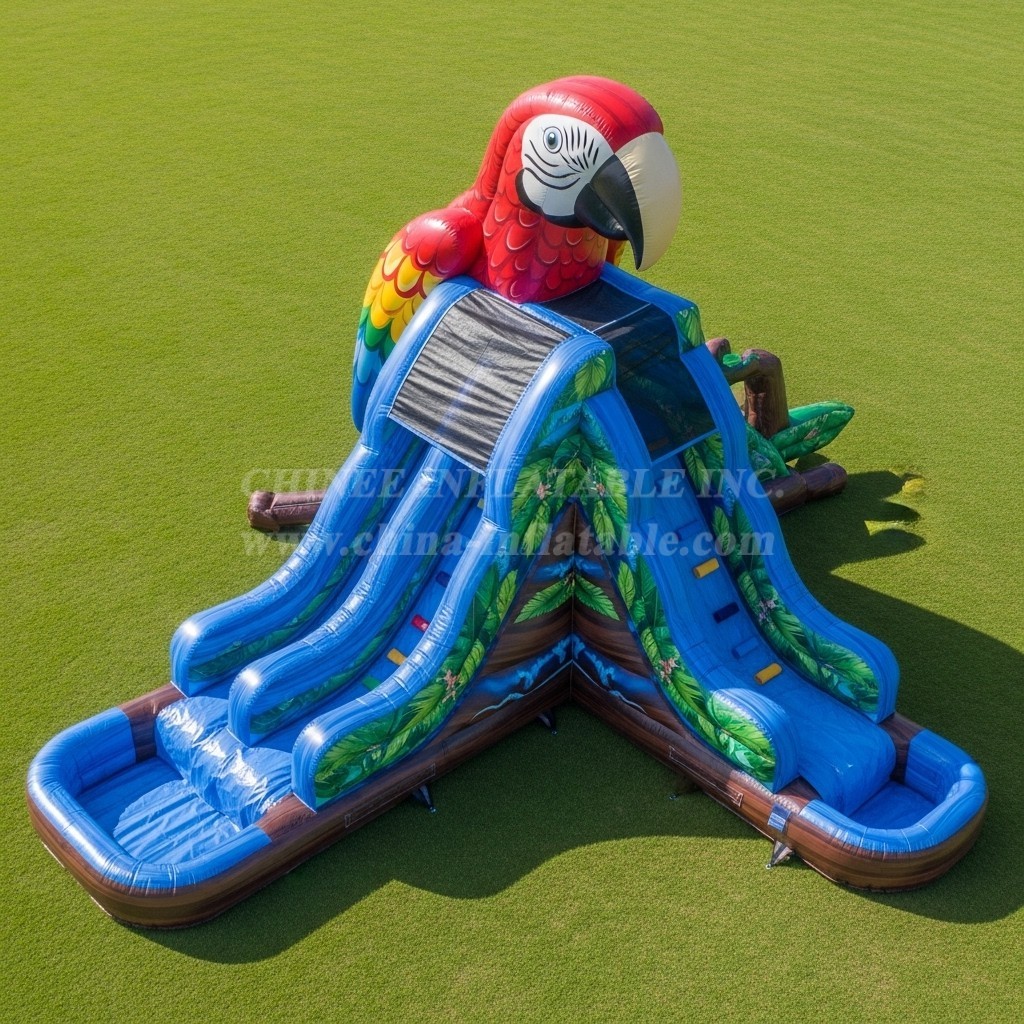 T8-5731 Parrot Theme Inflatable Water Slide