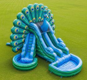 T8-5736 Peacock Theme Inflatable Water Slide
