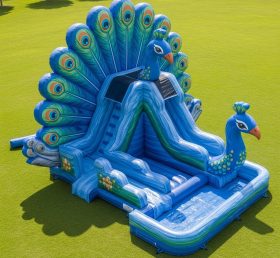 T8-5737 Peacock Theme Inflatable Water Slide