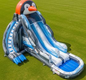 T8-5745 Penguin Theme Inflatable Water Slide