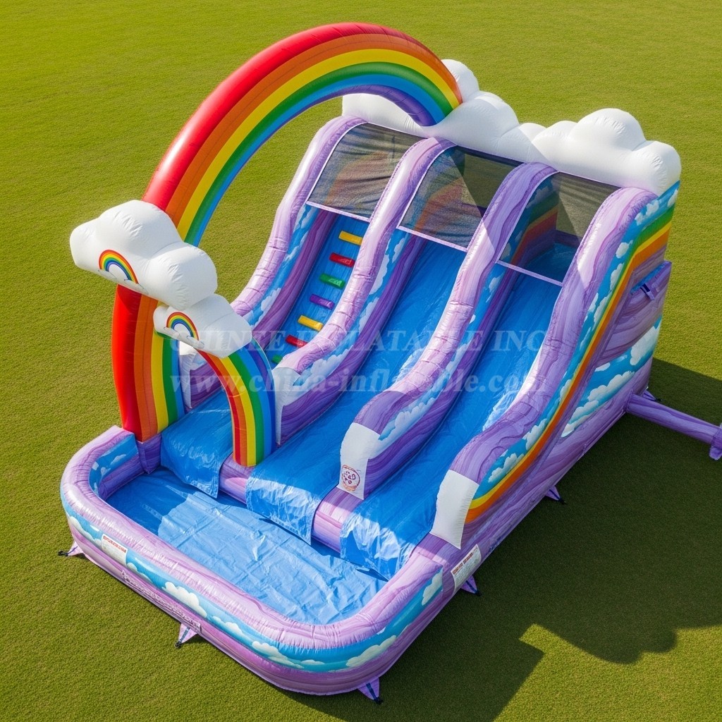 T8-5778 Rainbow Theme Inflatable Water Slide