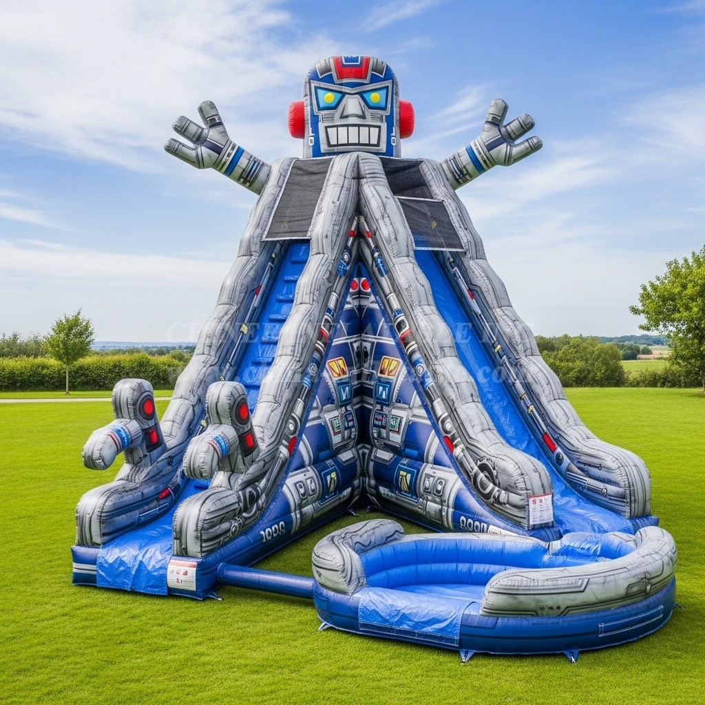 T8-5782 Robot Theme Inflatable Water Slide