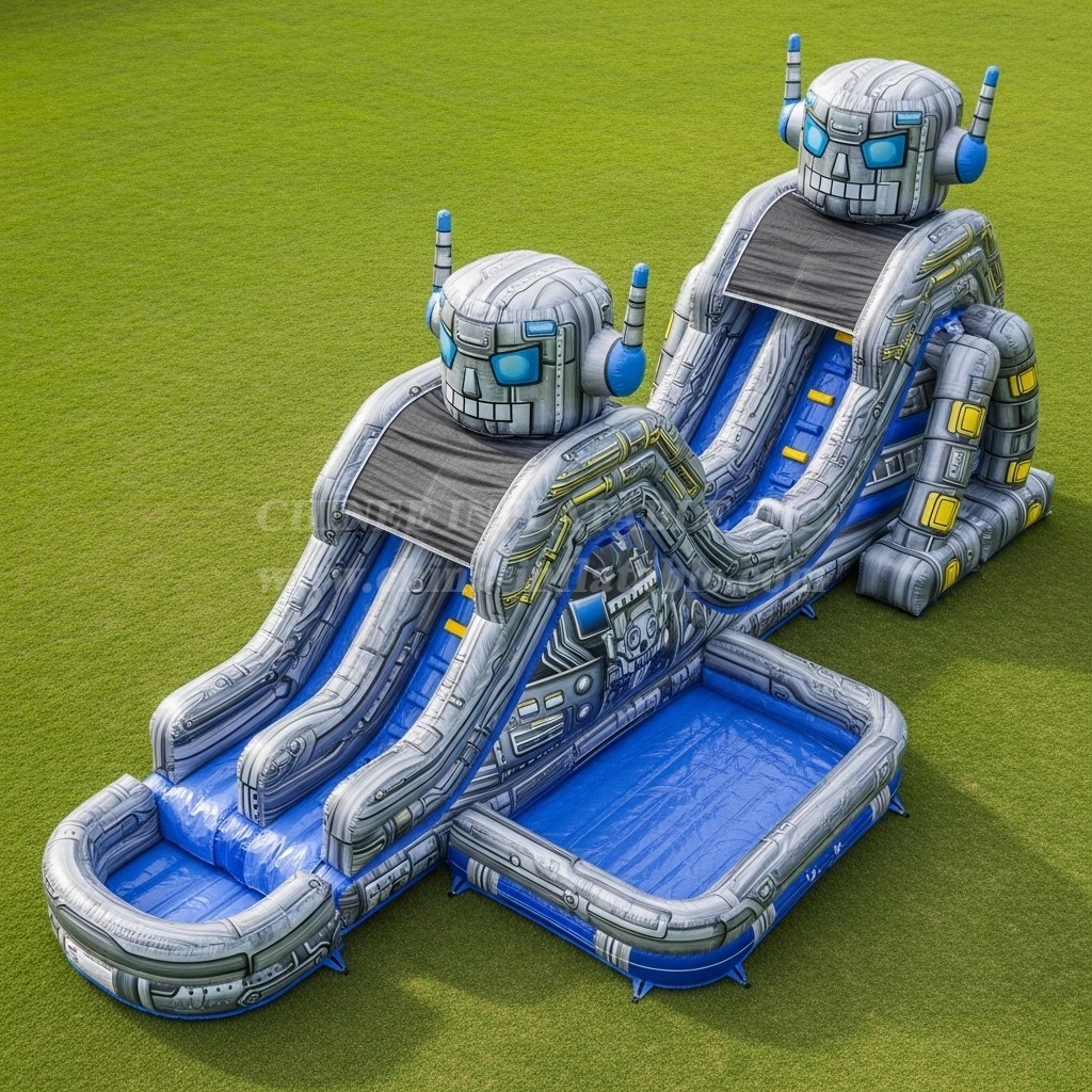 T8-5786 Robot Theme Inflatable Water Slide