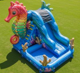 T8-5797 Seahorse Theme Inflatable Water Slide