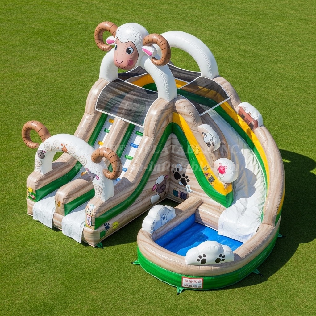 T8-5806 Sheep Theme Inflatable Water Slide