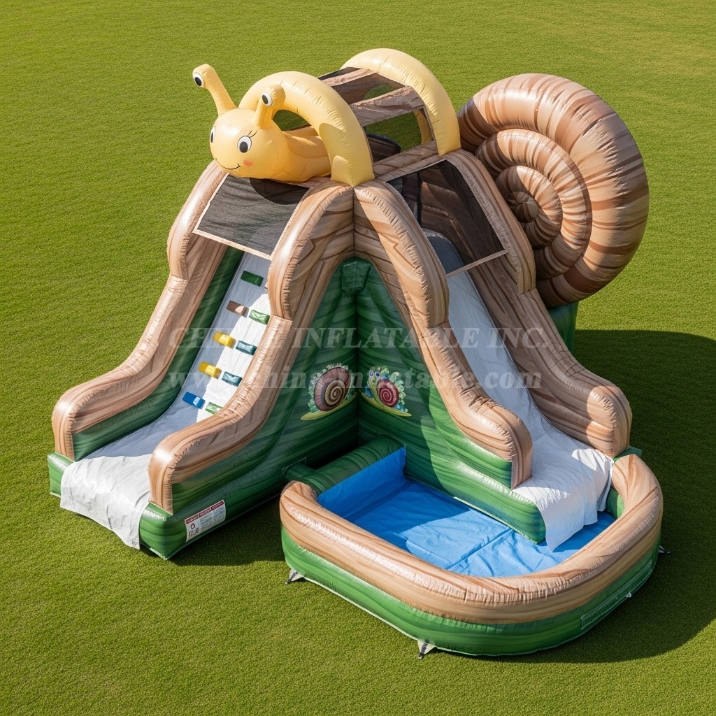 T8-5809 Snail Theme Inflatable Water Slide
