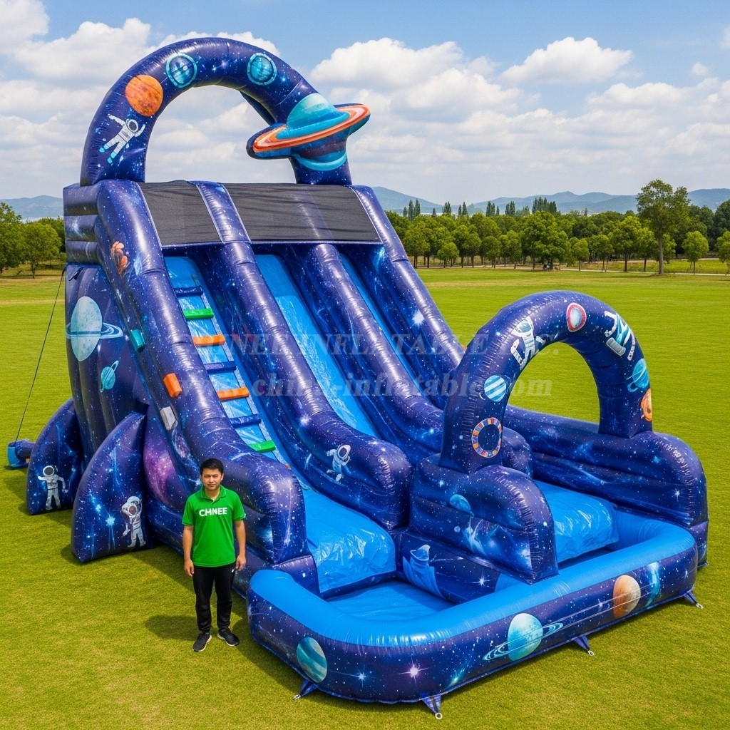 T8-5816 Space Theme Inflatable Water Slide