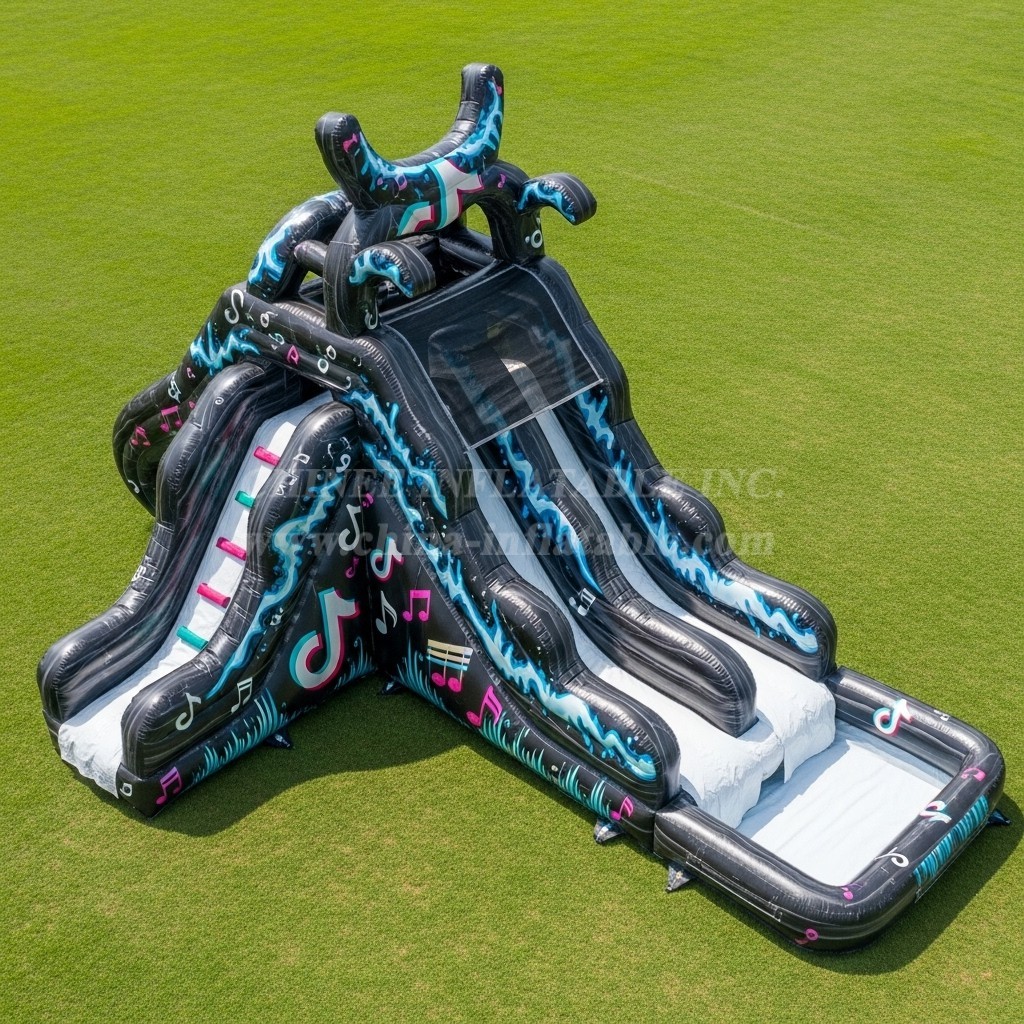 T8-5836 TikTok Theme Inflatable Water Slide