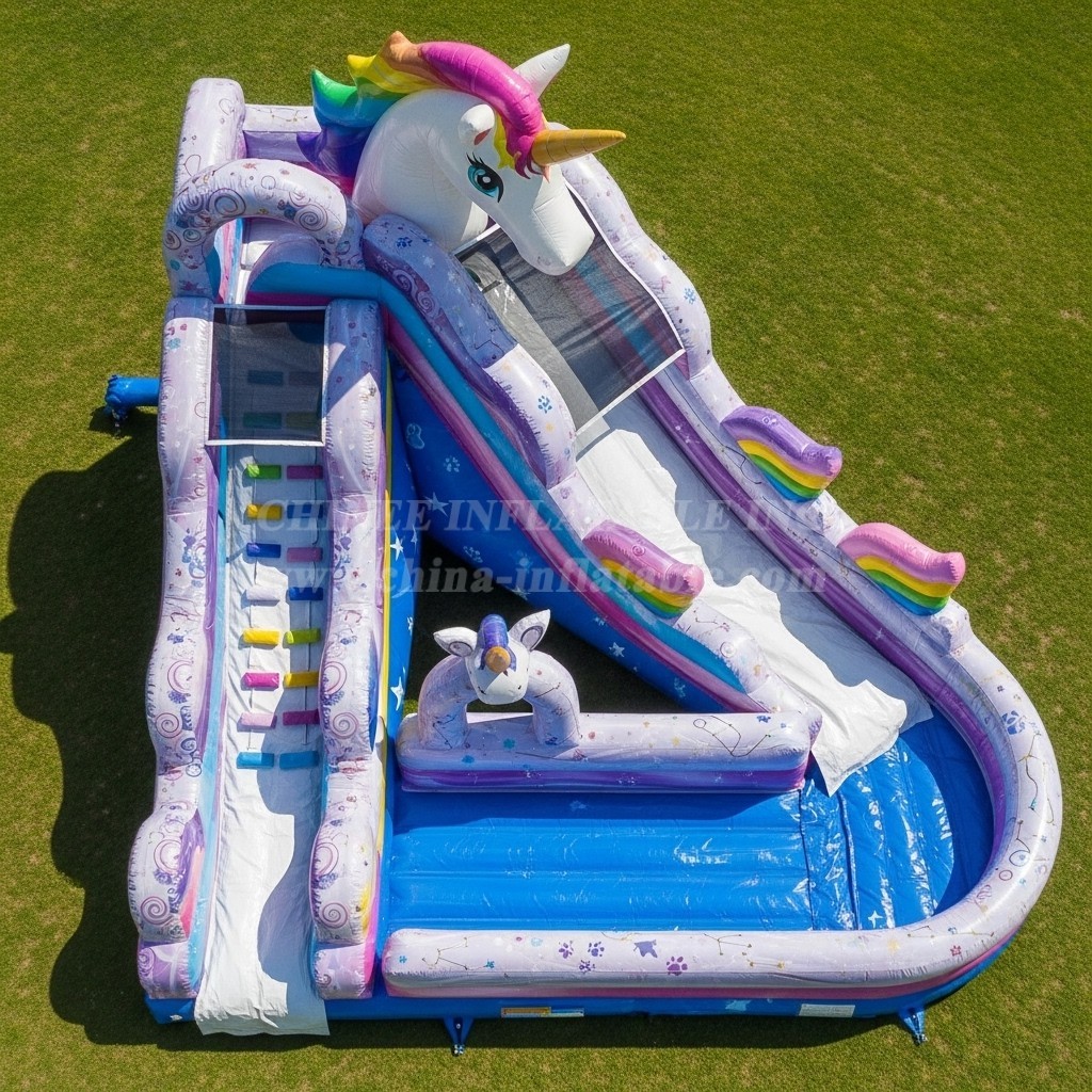 T8-5860 Unicorn Theme Inflatable Water Slide