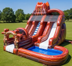 T8-5868 Volcano Theme Inflatable Water Slide
