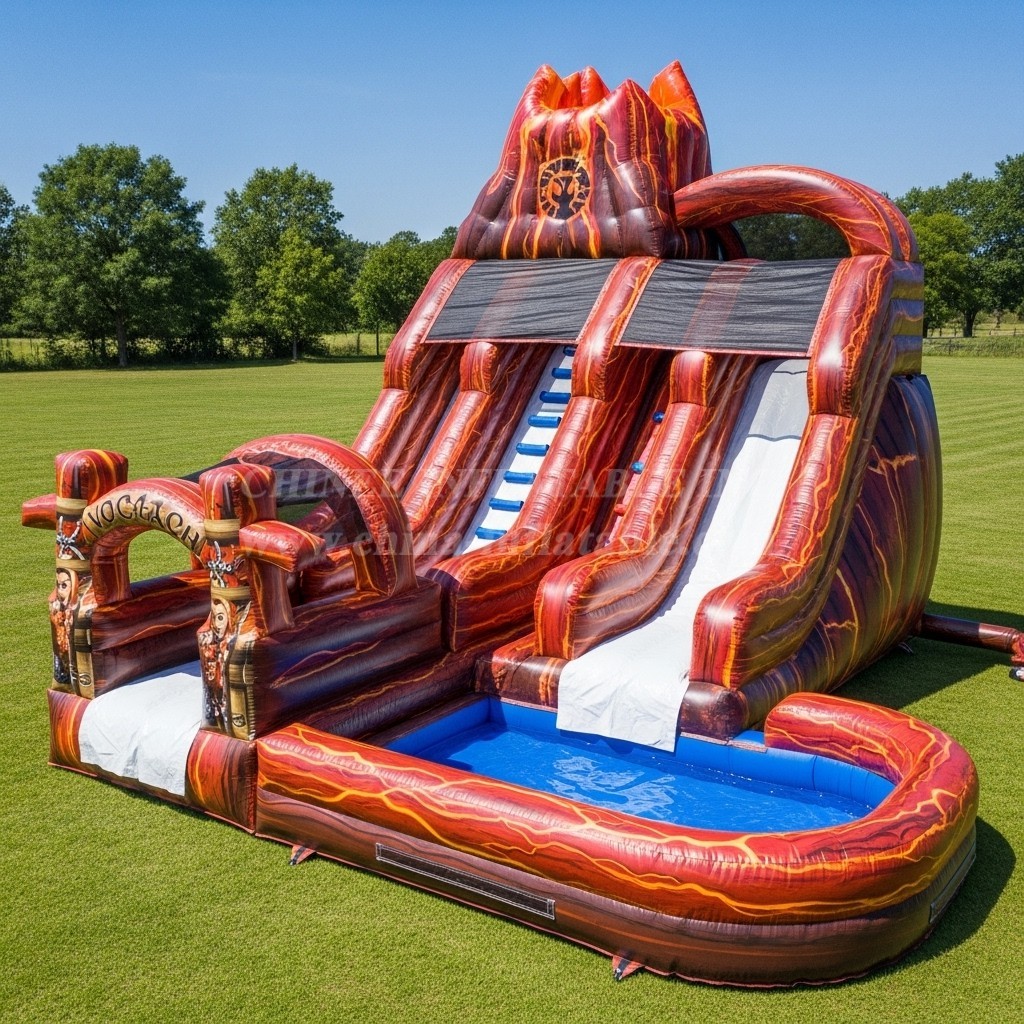 T8-5868 Volcano Theme Inflatable Water Slide