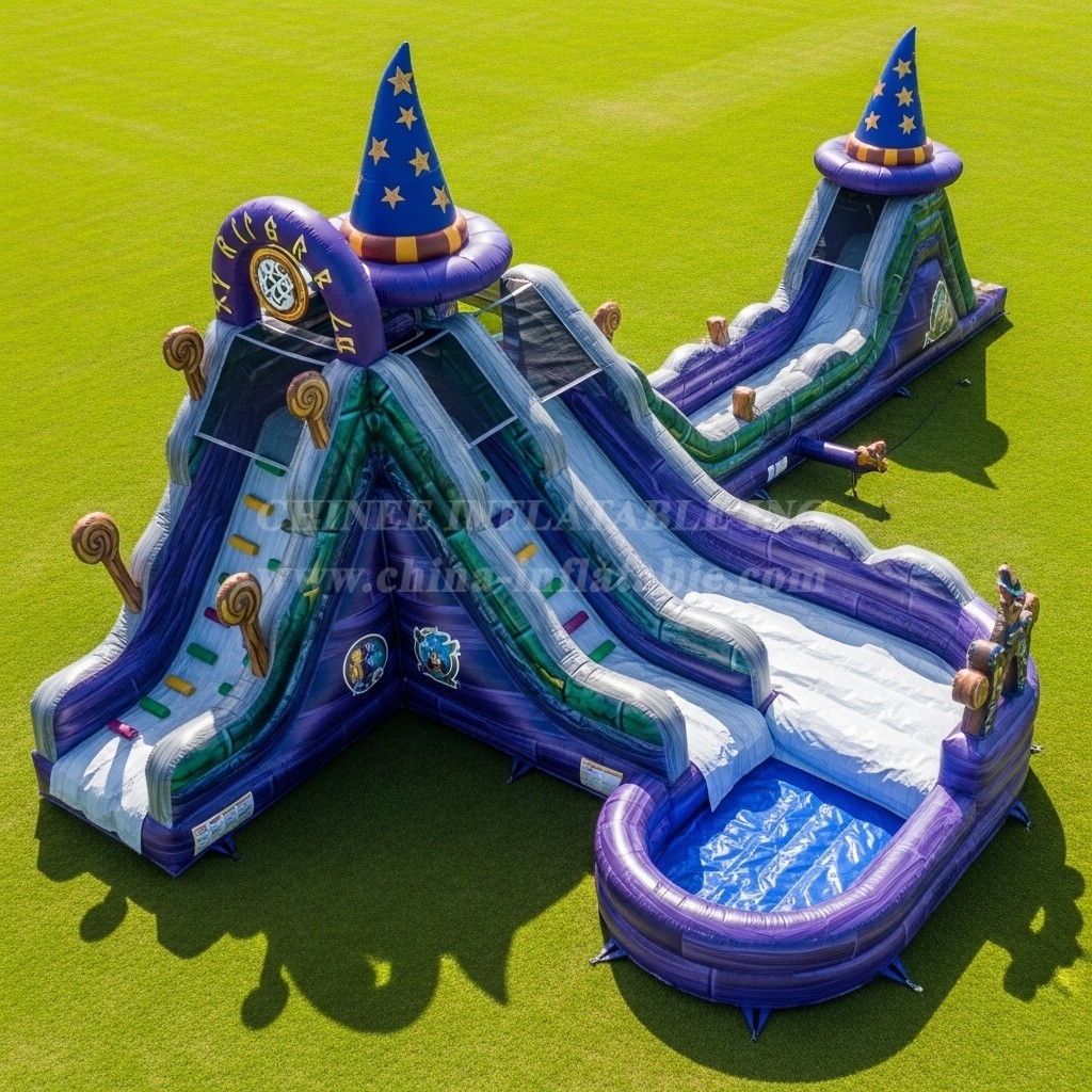 T8-5885 Wizard Theme Inflatable Water Slide