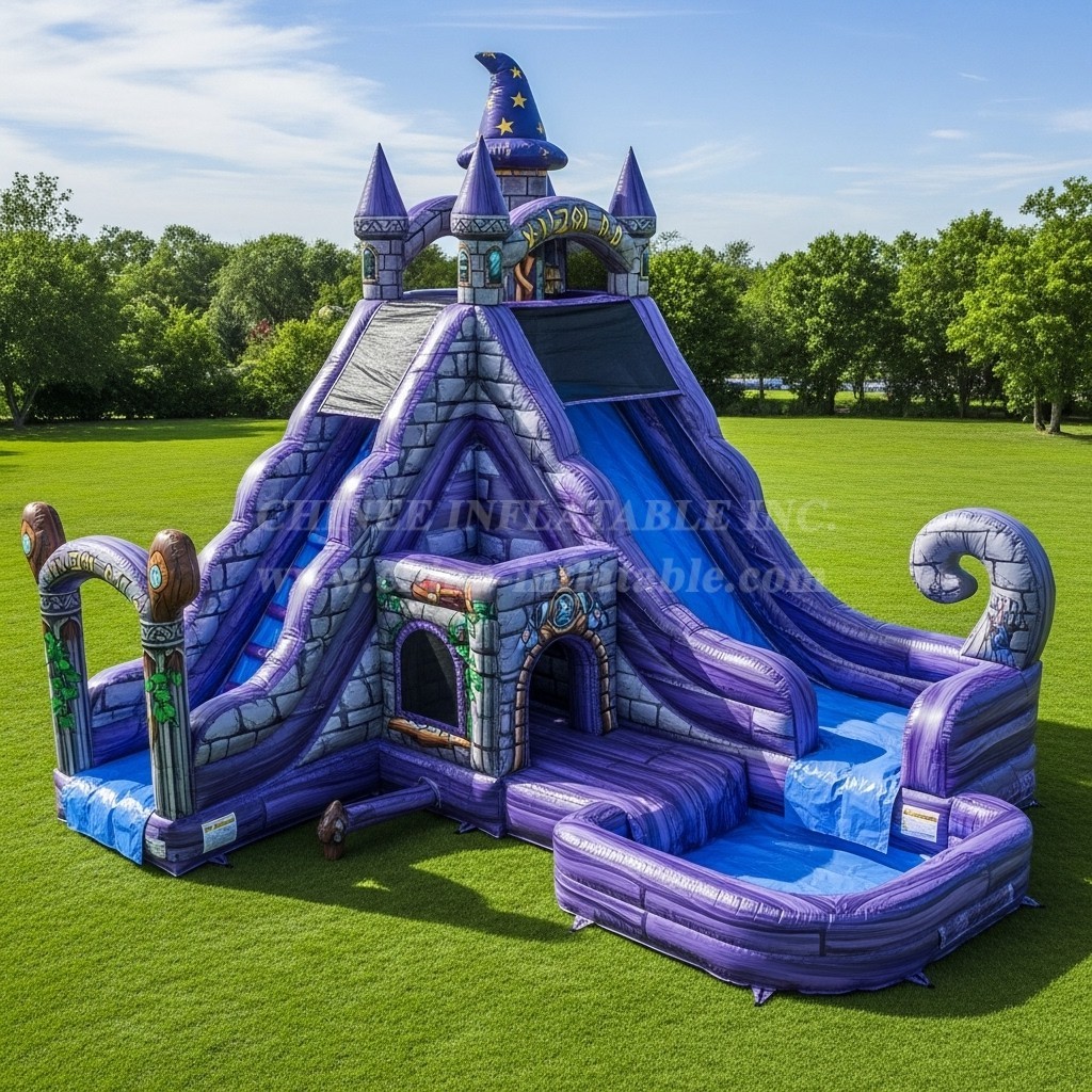 T8-5886 Wizard Theme Inflatable Water Slide