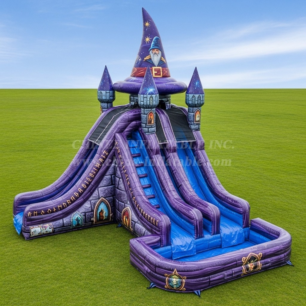 T8-5887 Wizard Theme Inflatable Water Slide