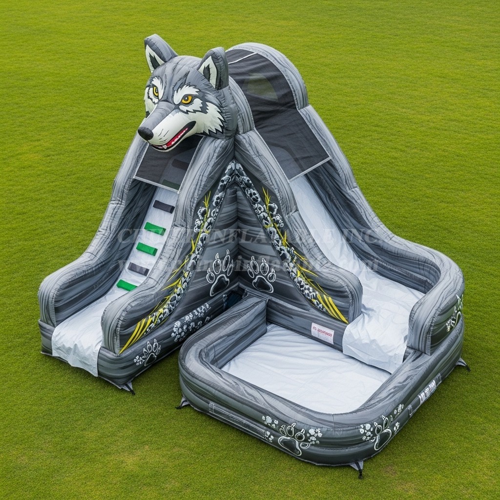 T8-5890 Wolf Theme Inflatable Water Slide