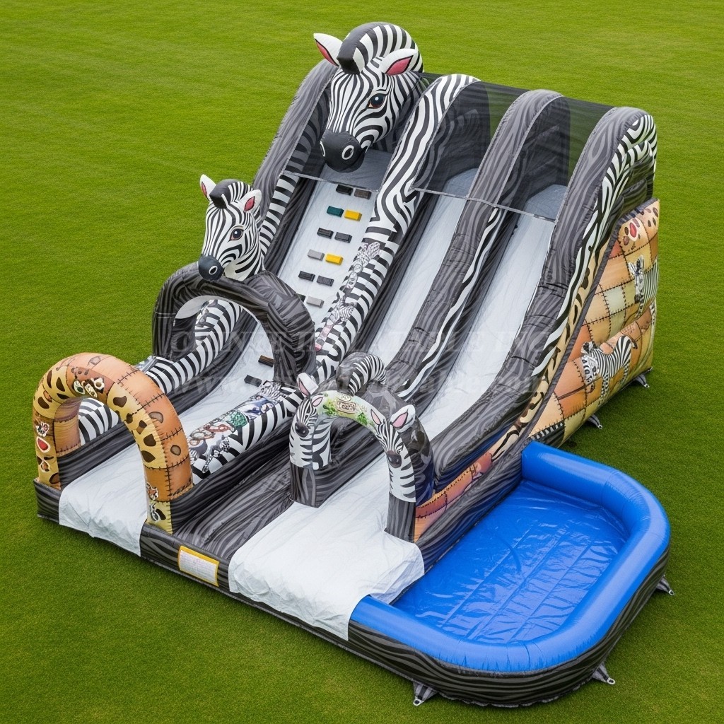 T8-5897 Zebra Theme Inflatable Water Slide