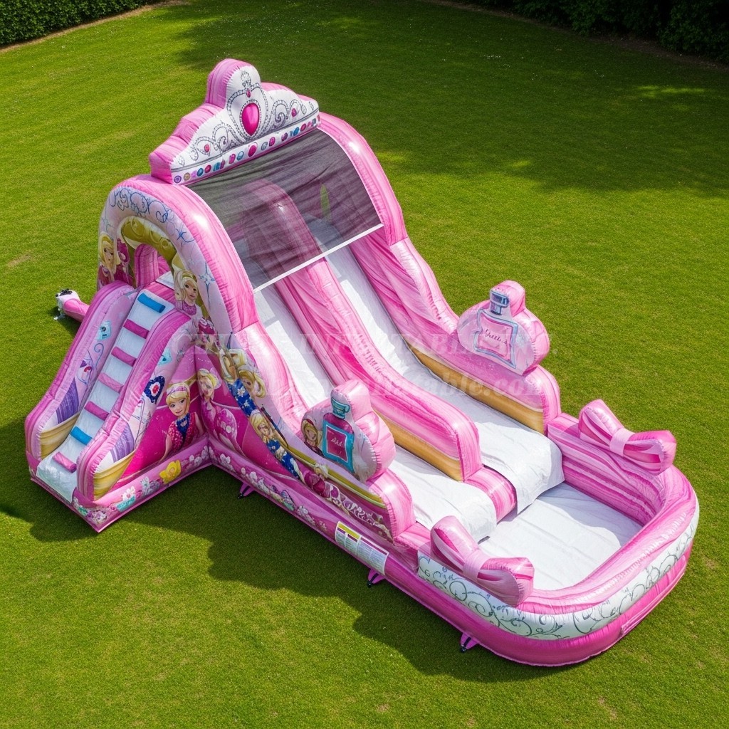 T8-7132 Barbie Theme Inflatable Water Slide