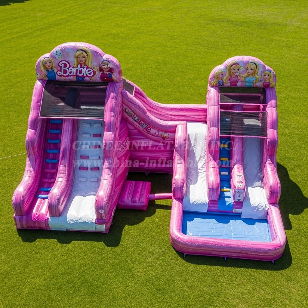 T8-7137 Barbie Theme Inflatable Water Slide