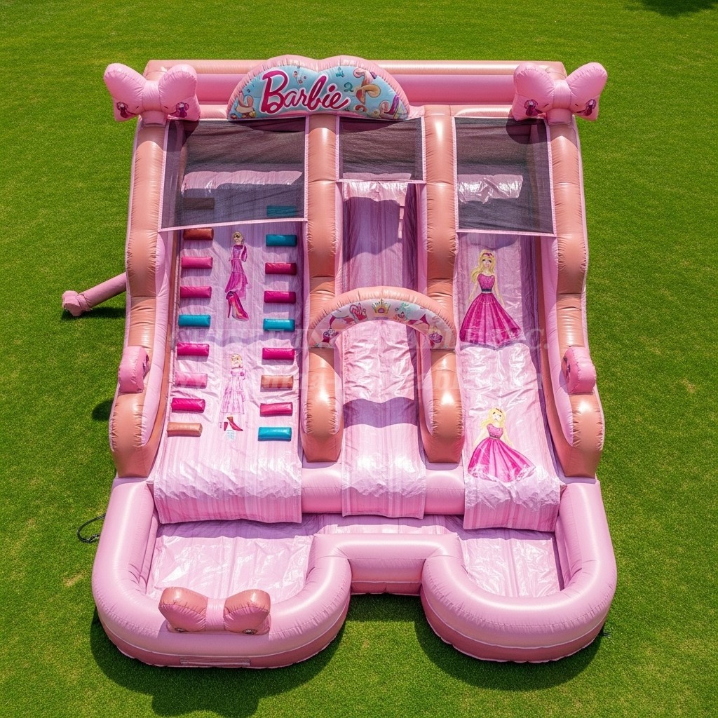 T8-7139 Barbie Theme Inflatable Water Slide