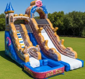 T8-7150 Beauty and the Beast Theme Inflatable Water Slide