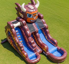 T8-7158 Blaze Monster Theme Inflatable Water Slide