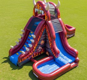 T8-7161 Blaze Monster Theme Inflatable Water Slide