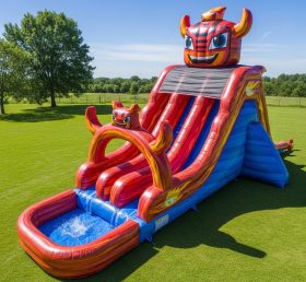T8-7163 Blaze Monster Theme Inflatable Water Slide